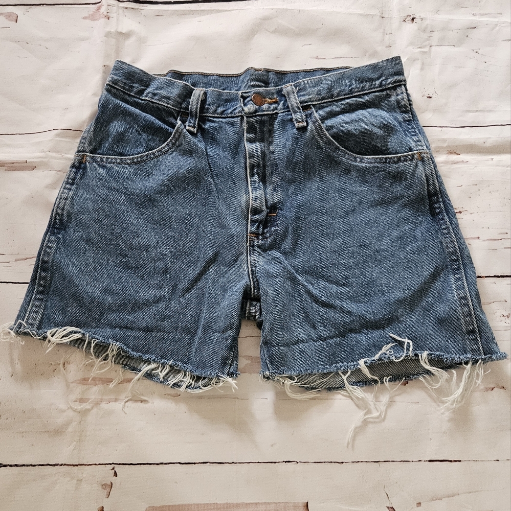 Vintage Rustler High Waisted Cut Off Denim Jean Shorts Size 30